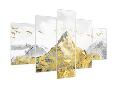 Schilderij - Gouden berg