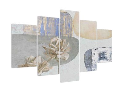 Obraz - Malba s květy a texturami