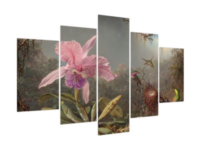 Kép - Martin Johnson Heade, Cattleya Orchid and Three Hummingbirds, reprodukciók