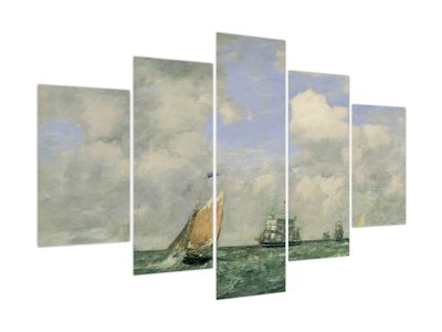 Kép - Eugène Boudin, Ships and Sailing Boats Leaving Le Havre, reprodukciók