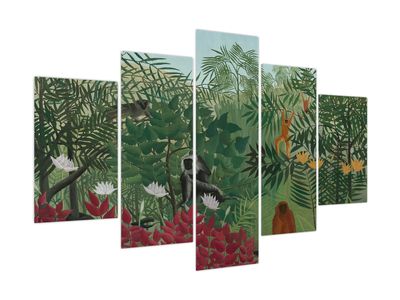 Obraz - Henri Rousseau, Tropical Forest with Monkeys, reprodukcje