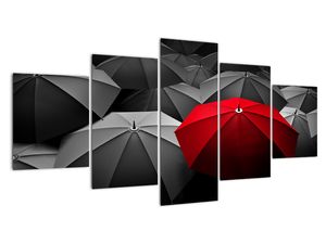 Slika odprtih dežnikov