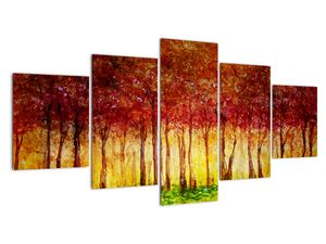 Obraz - Maľba listnatého lesa