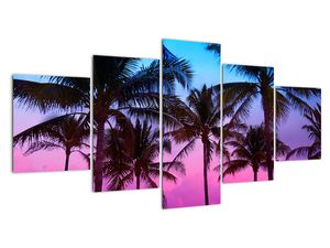 Schilderij - Palmbomen in Miami