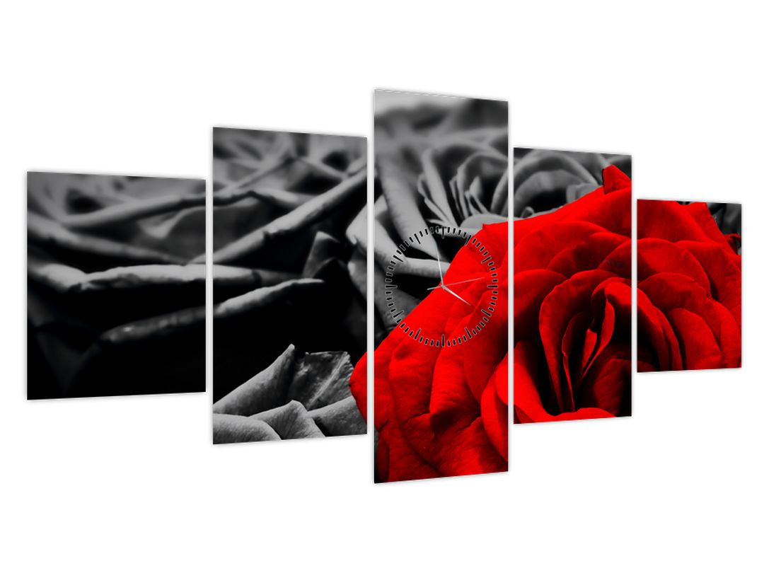Tablou - Flori de trandafir (cu ceas) (V021975V15080C)