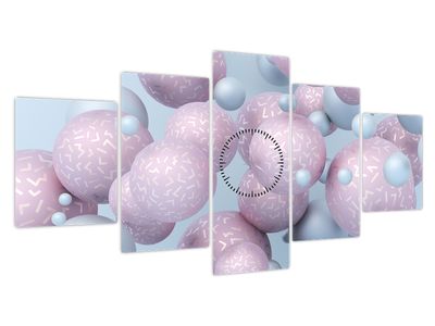 Absztrakt kép - Pasztell gömbök (órával) (V022088V15080C)