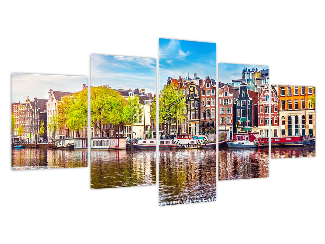 Obraz - Tančící domy, Amsterdam (s hodinami) (V022481V15080C)