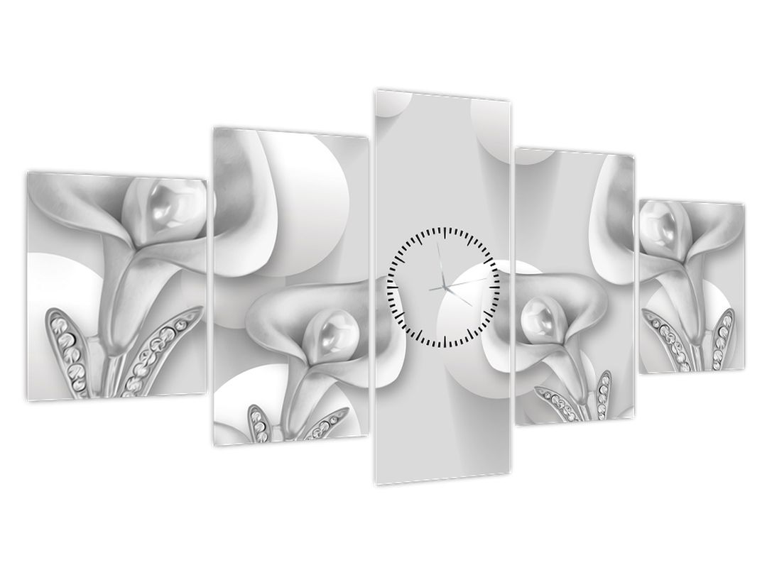 Obraz - Květinová design (s hodinami) (V022490V15080C)
