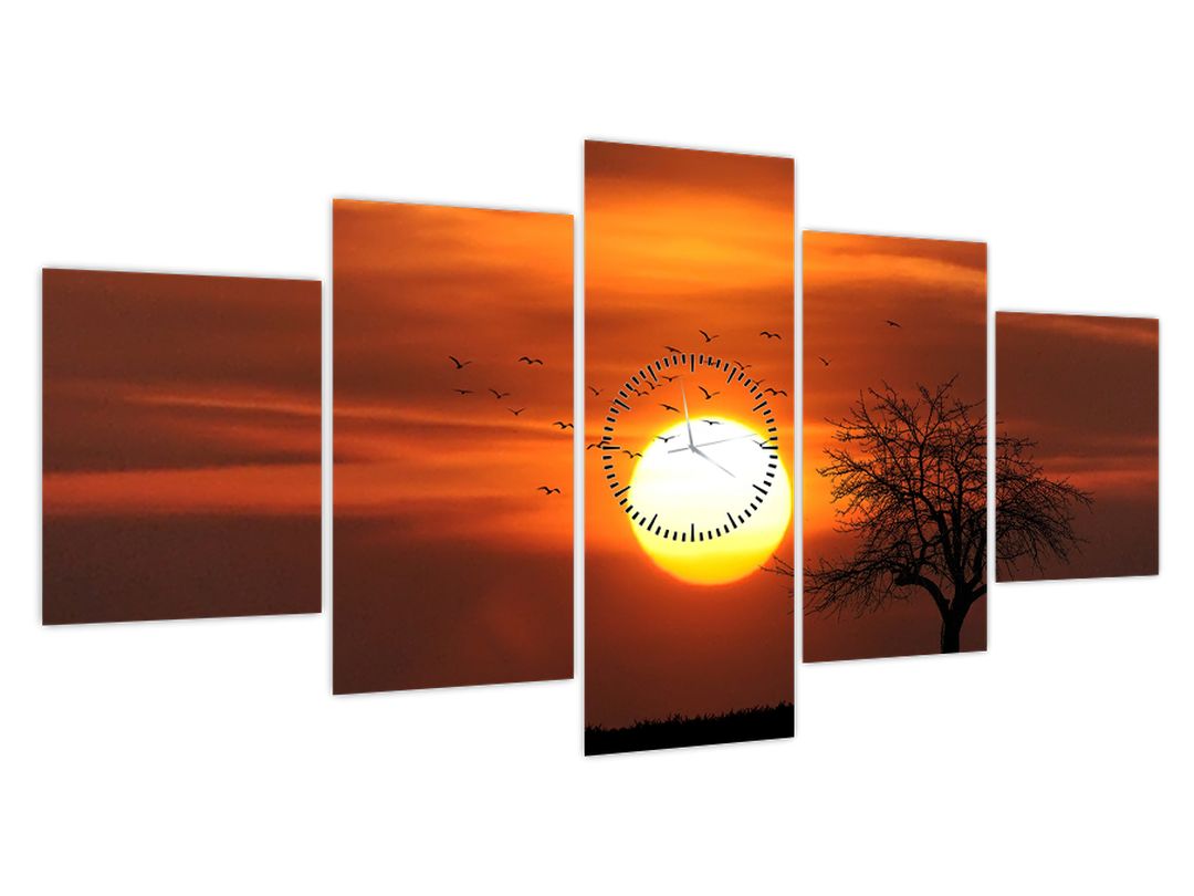 Obraz - Západ slunce (s hodinami) (V022546V15080C)