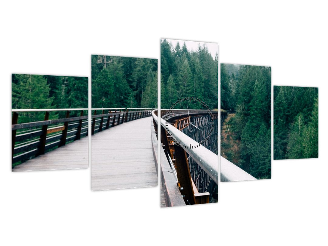 Obraz - Most k vrcholkům stromů (s hodinami) (V022571V15080C)