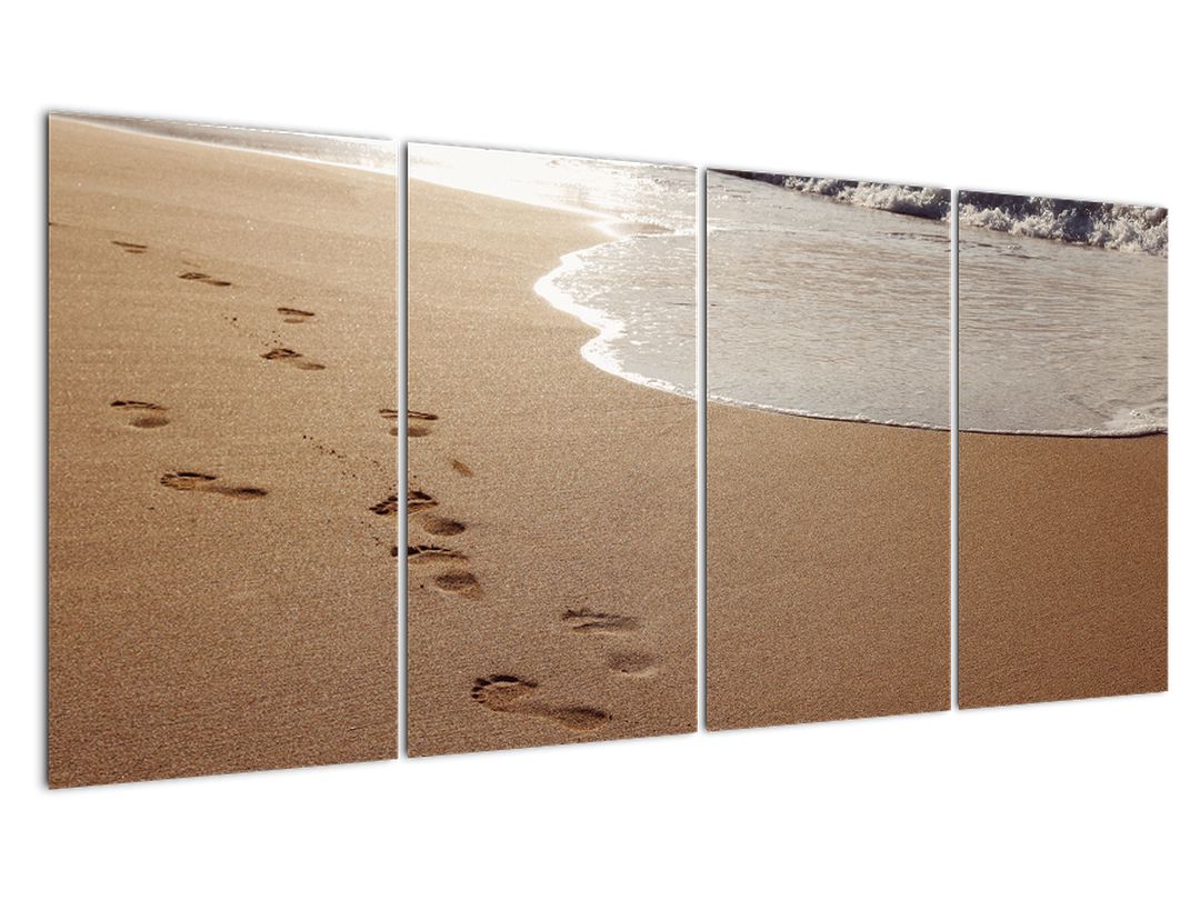 Obraz - stopy v písku a moře (V020583V16080)