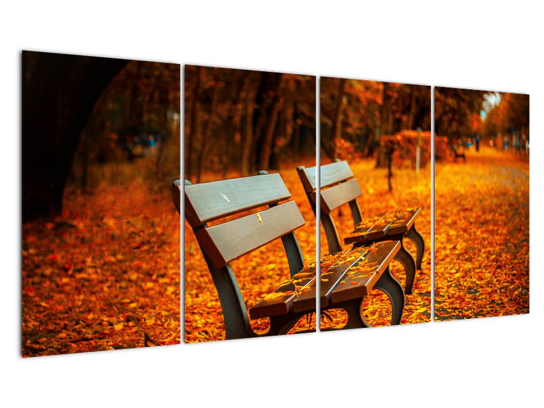 Obraz lavičky v podzimu (V020588V16080)