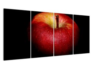 Slika jabuke na crnoj pozadini