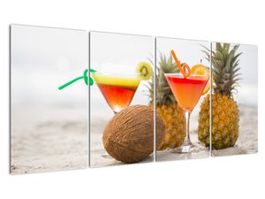 Slika ananasa i čaša na plaži