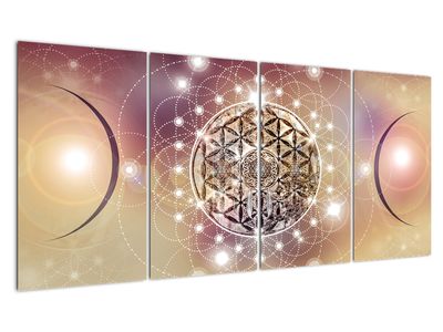 Schilderij - Mandala met elementen