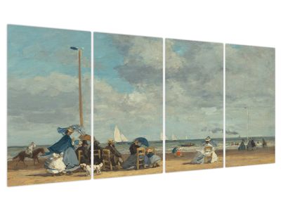 Obraz - Eugène Boudin, Beach  at Trouville, reprodukce