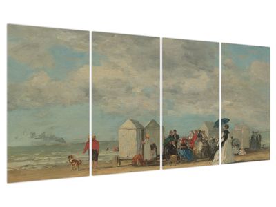 Obraz - Eugène Boudin, Beach Scene, reprodukce