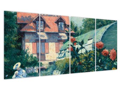 Obraz - Gustave Caillebotte, Dahlias, Garden at Petit Gennevilliers, reprodukce