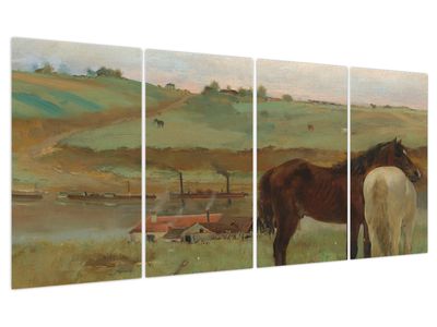 Obraz - Edgar Degas, Horses in a Meadow, reprodukce