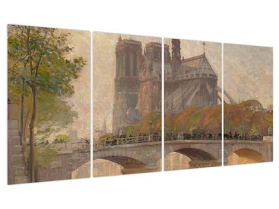 Tablou - Robert William Vonnoh, Notre Dame de Paris, reproducere