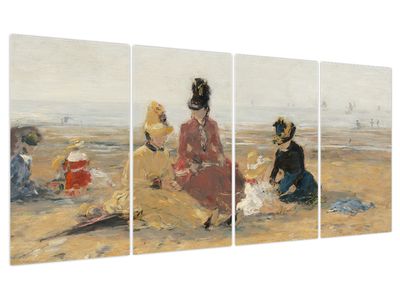 Tablou - Eugène Boudin, On the Beach, Trouville, reproducere