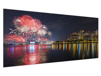 Tablou cu artificii in Singapur