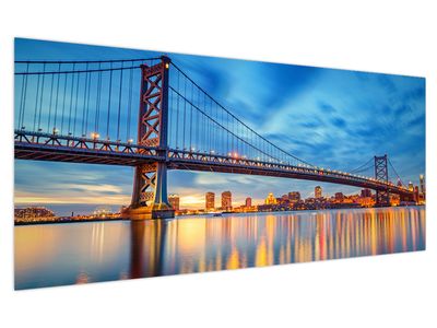 Bild auf Leinwand - Benjamin Franklin Bridge, Philadelphia