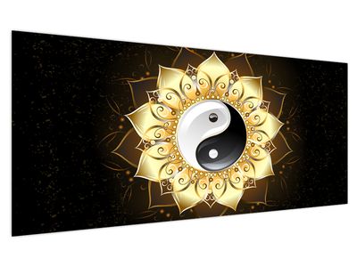 Bild auf Leinwand - Goldenes Yin-Yang-Symbol