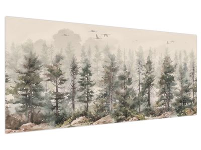 Obraz - Pine forest I., aquarel