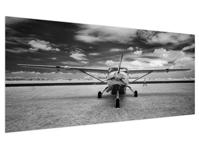 Bild auf Leinwand - Flugzeug schwarz und weiß