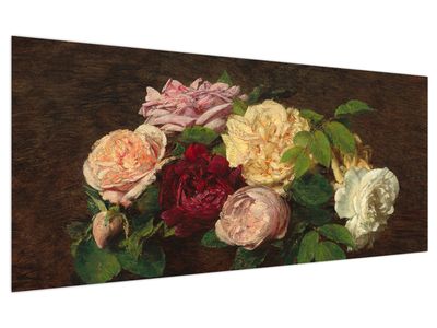 Obraz - Henri Fantin-Latour, Roses de Nice on a Table, reprodukce