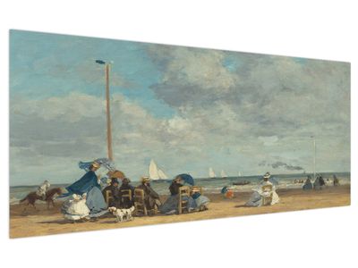 Tablou - Eugène Boudin, Beach  at Trouville, reproducere