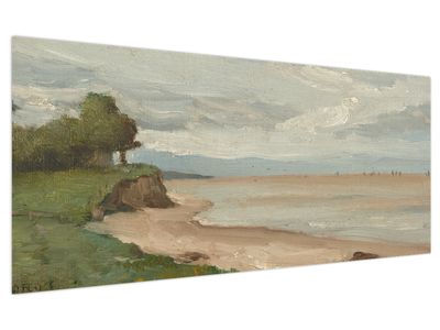 Tablou - Jean-Baptiste-Camille Corot, Beach Near Etretat, reproducere