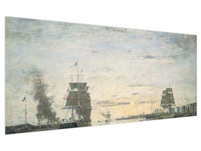 Tablou - Eugène Boudin, Entrance to the Harbor, Le Havre, reproducere