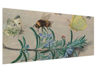 Tablou - Jan van Kessel the Elder, Insects and a Sprig of Rosemary, reproducere