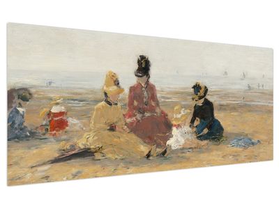 Tablou - Eugène Boudin, On the Beach, Trouville, reproducere