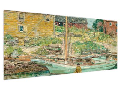 Tablou - Childe Hassam, Oyster Sloop, Cos Cob, reproducere