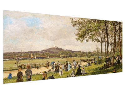 Tablou - French 19th Century, Race Course at Longchamps, reproducere