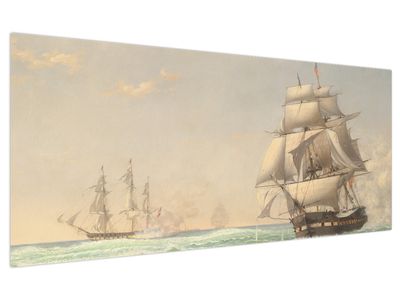 Tablou - Fitz Henry Lane, The United States Frigate President Engaging the British Squadron, reproducere