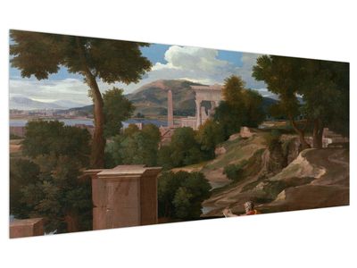 Tablou - Nicolas Poussin, Landscape with Saint John on Patmos, reproducere