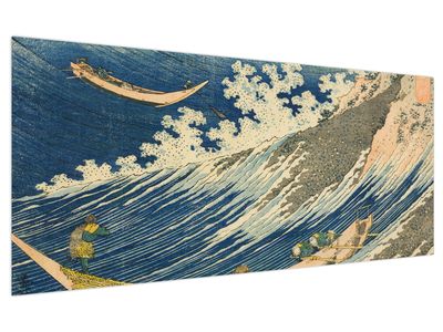 Tablou - Katsushika Hokusai, Fishing Boats at Choshi in Shimosa (Soshu Choshi) , reproducere