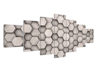 Slika - Heksagoni v betonski zasnovi