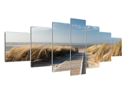 Obraz - Piesočná pláž na ostrove Langeoog, Nemecko