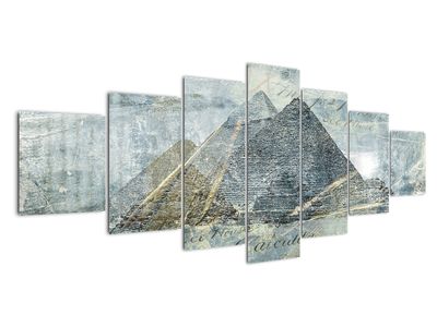 Bild auf Leinwand - Pyramiden im Blaulichtfilter