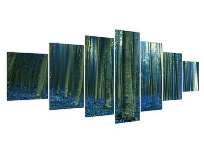 Bild auf Leinwand - Blauer Wald