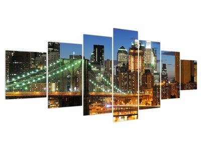 Bild auf Leinwand - Brücke mit New York