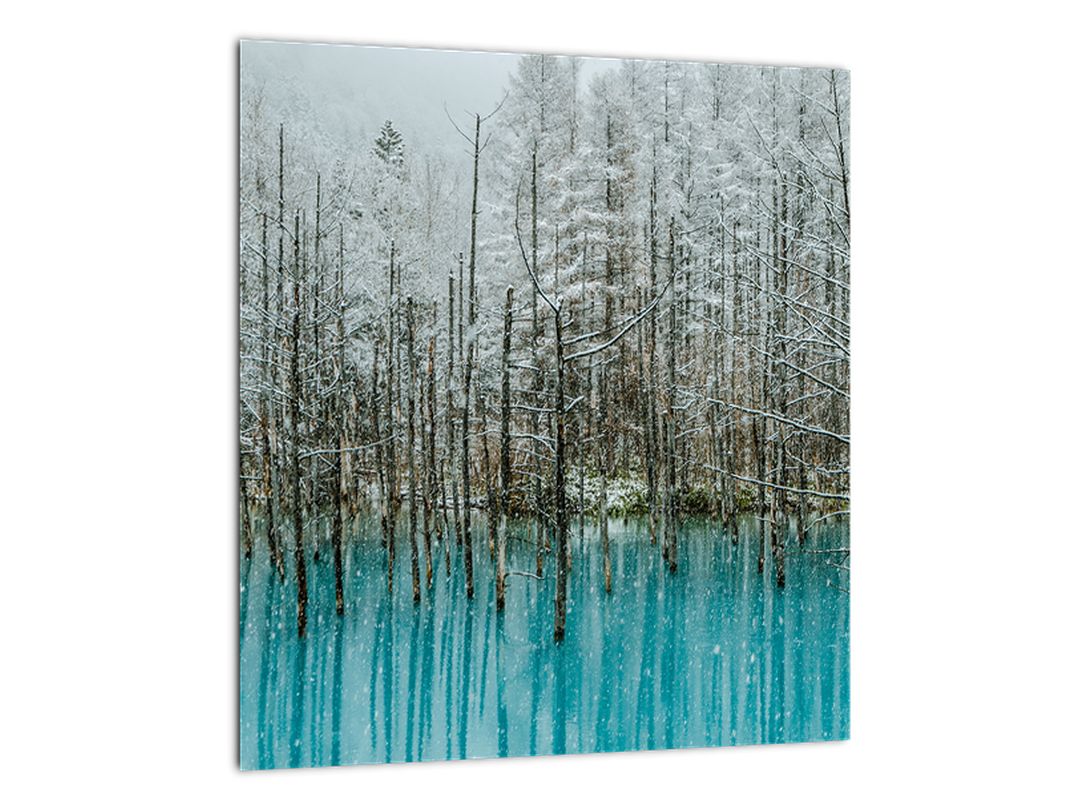 Voorschrijven Aan boord Verwant Schilderij - Turquoise meer, Biei, Japan | Domali.nl