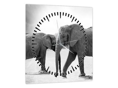 Tablou cu elefanți (cu ceas) (V020900V3030C)