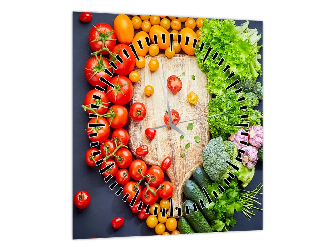 Obraz - Stůl plný zeleniny (s hodinami) (V022283V3030C)