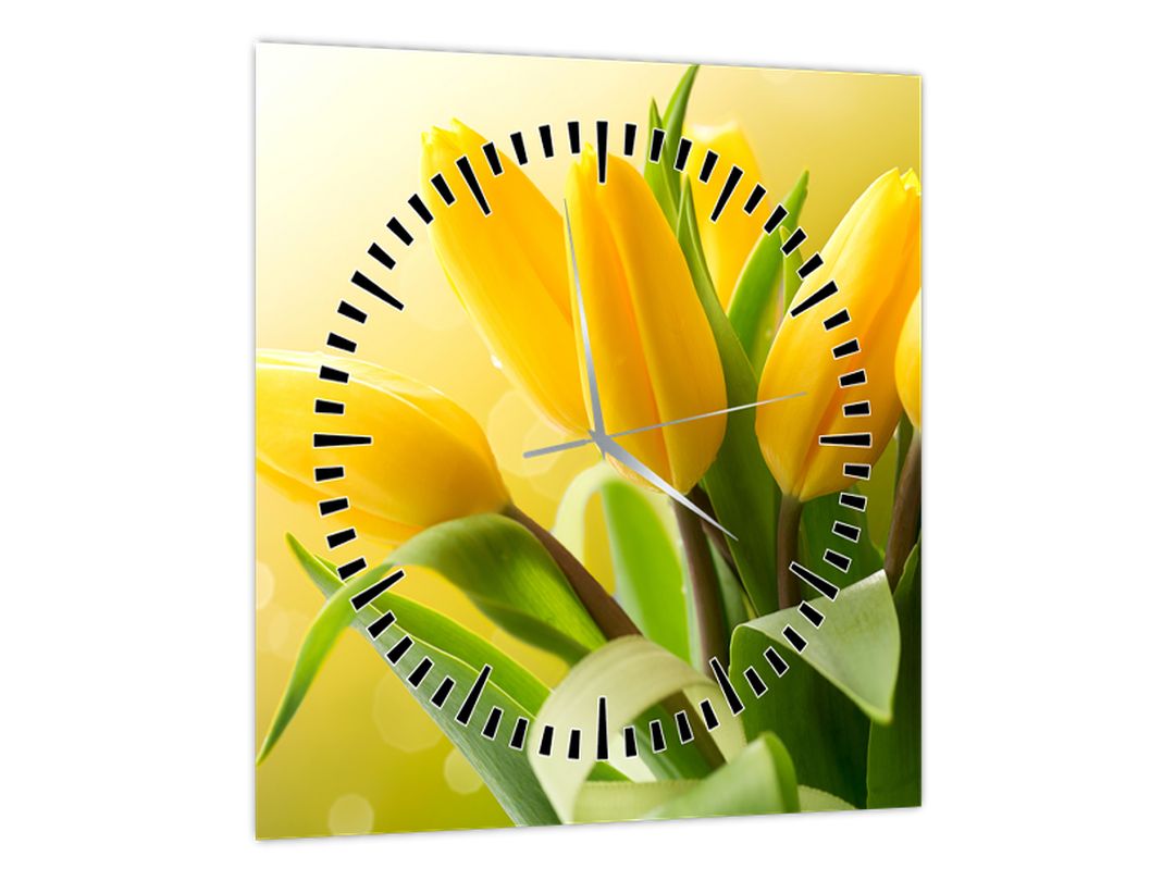 Obraz - Žluté tulipány (s hodinami) (V022470V3030C)